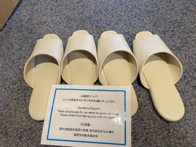 舞浜駅周辺にあるヒルトン東京ベイのヒルトンルームのスリッパ