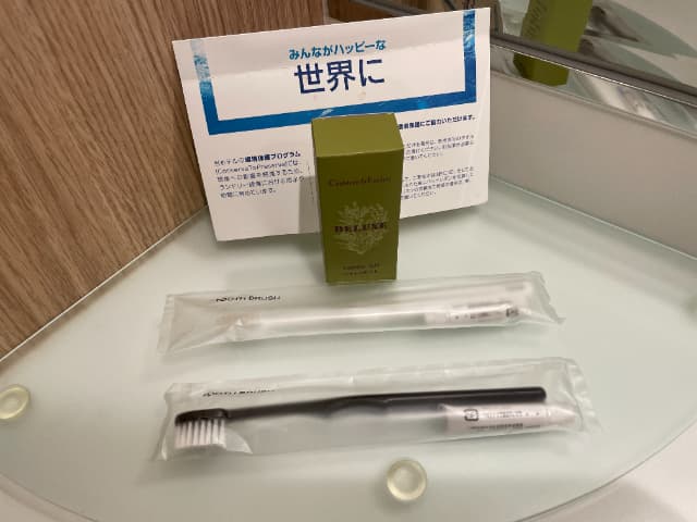 舞浜駅周辺にあるヒルトン東京ベイのヒルトンルームの歯ブラシ