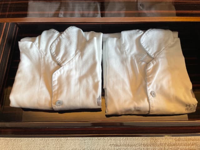 ハイアットリージェンシー東京ベイの畳まれたパジャマ