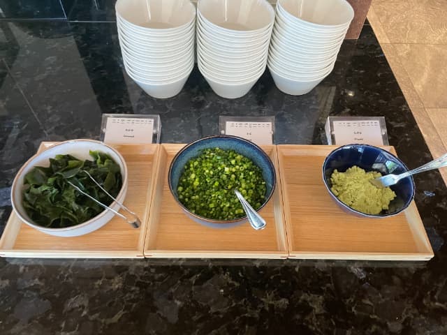ハイアットリージェンシー東京ベイのそばの薬味3種