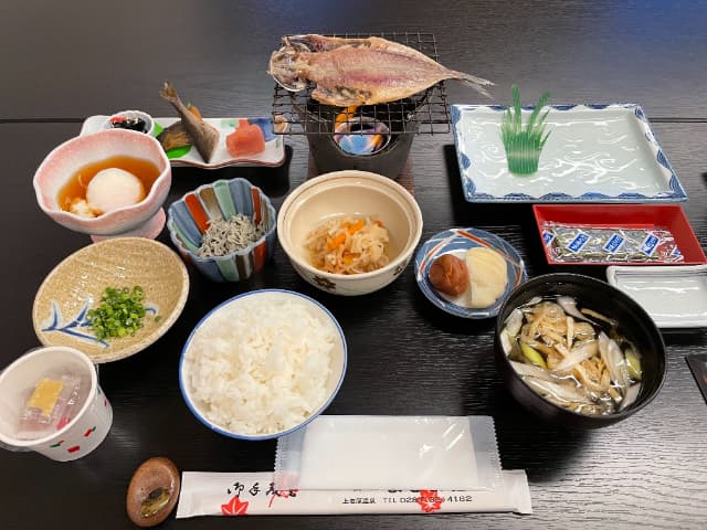 旅館まじま荘の朝食