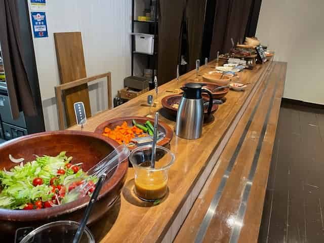 かりんの湯の朝食ビュッフェ